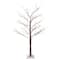 4ft. Pre-Lit Flocked Brown Artificial Twig Tree, White Lights